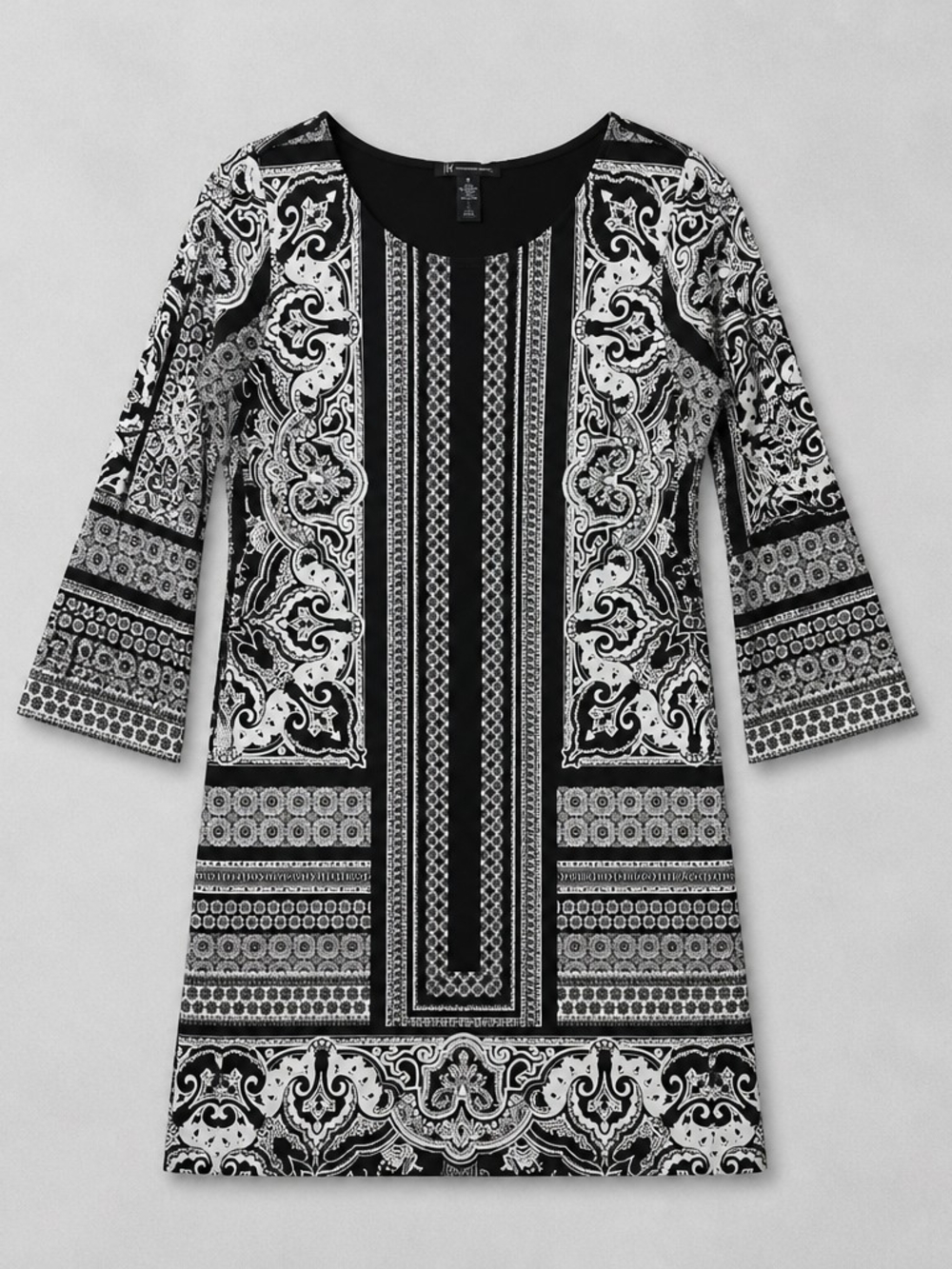 INC International Concepts Black & White Paisley-Print Tunic